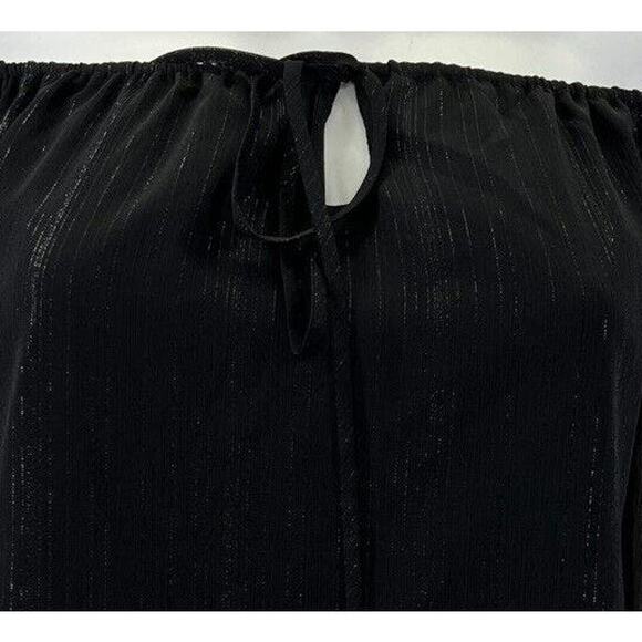 Wayf Dede & Emily Sarah Metallic Off Shoulder Top Sz XL/Extra Large in Black NWT - Picture 4 of 8